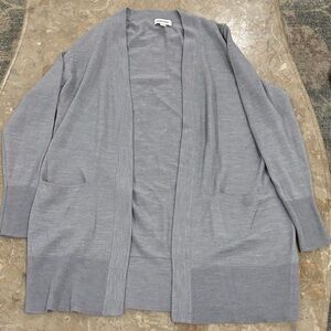 Gray/light purple Open Front Wool‎ Blend Cardigan Nordstrom Medium